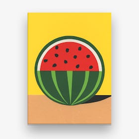Three Quarter Watermelon Canvas Print
