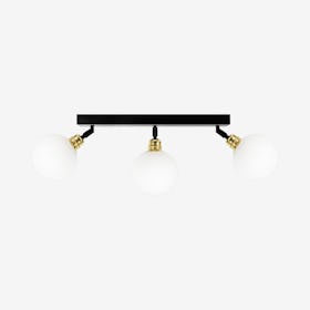 Kira XS Track Flexible Ceiling Lamp - 3L - Opal Matte / Brass / Black