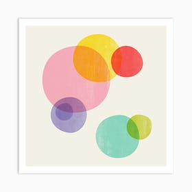 Rainbow Bubbles Square Nursery Art Print