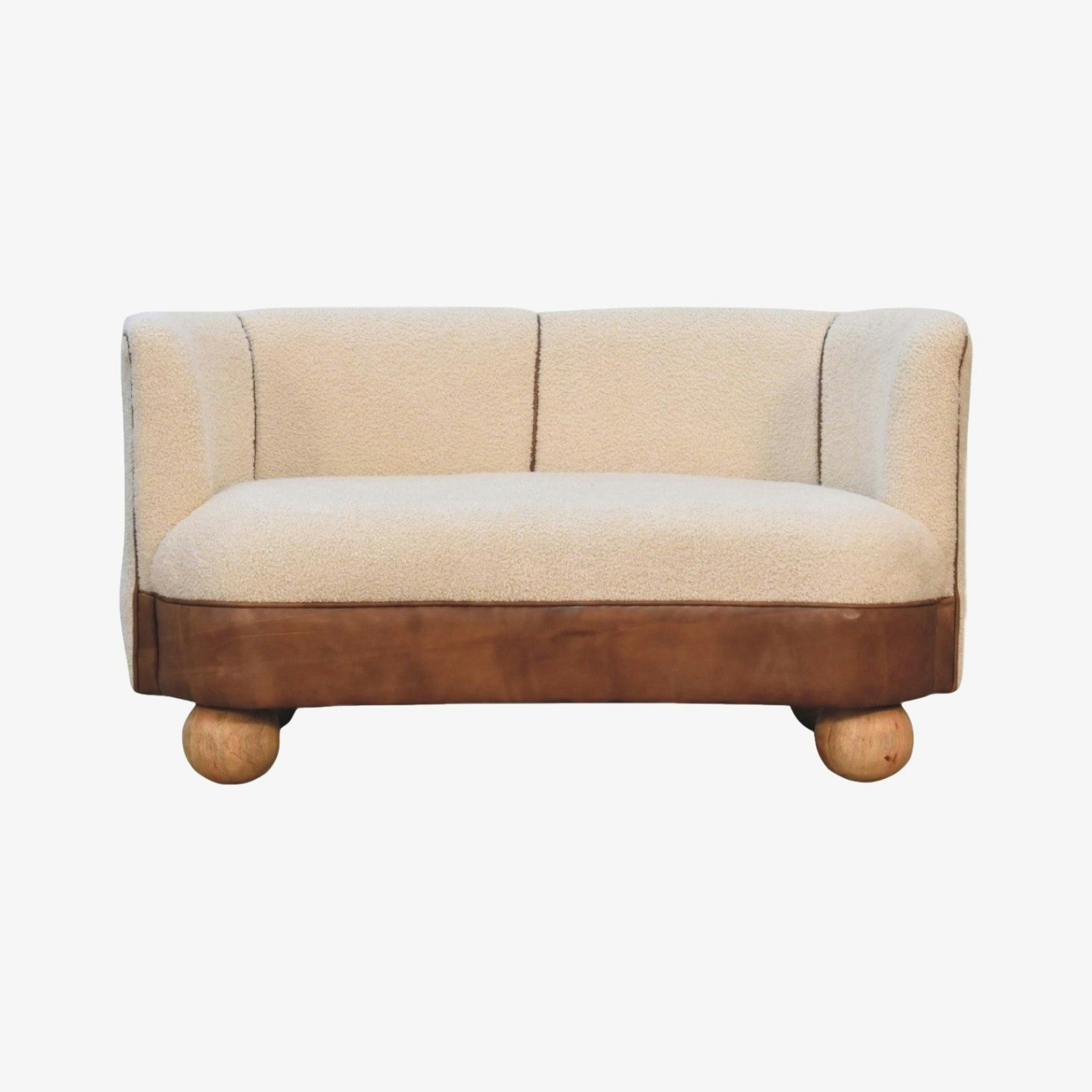 Boucle Cream Buffalo Small Sofa by Artisan Furniture