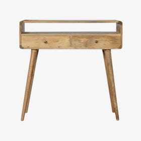 Curved Oak-ish Console Table