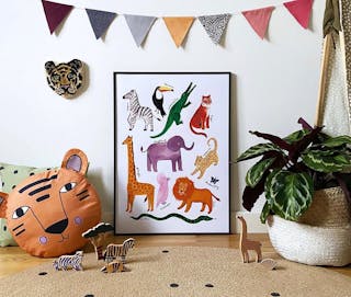 Safari Animals Nursery Animal Art Print by Kid of the Village - Fy