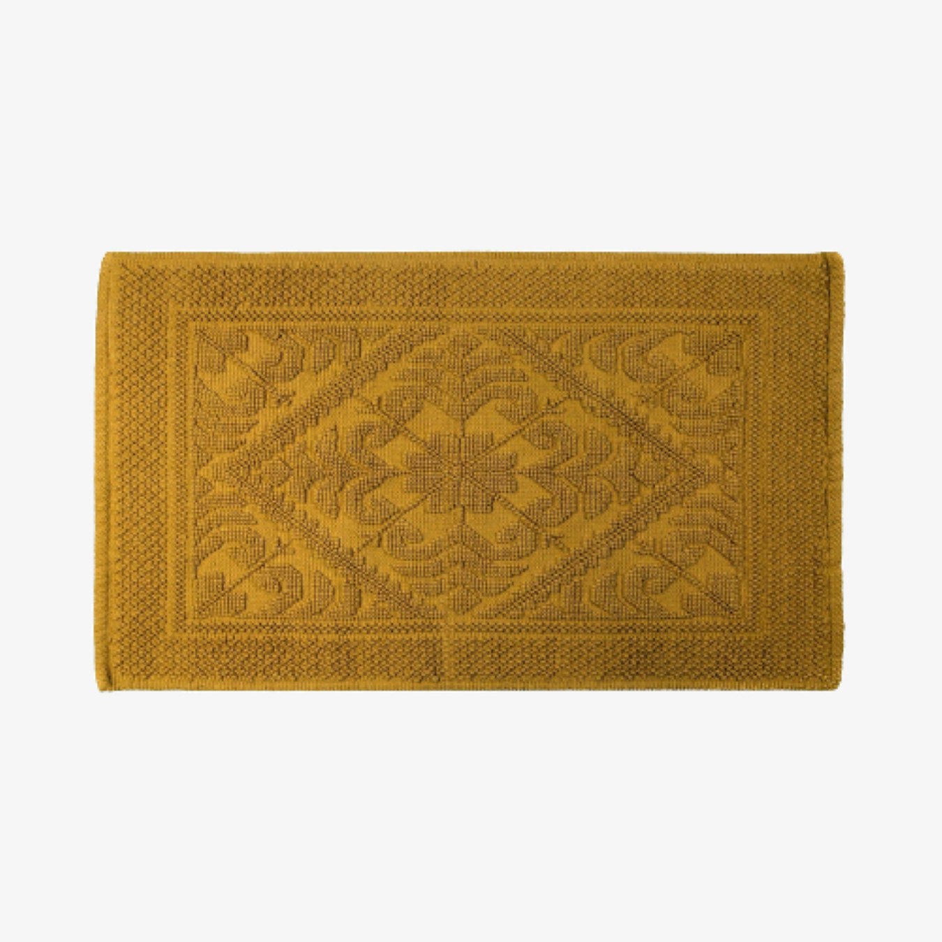 Country House Jacquard Cotton Bath Mat - Turmeric by Allure Bath Fashions