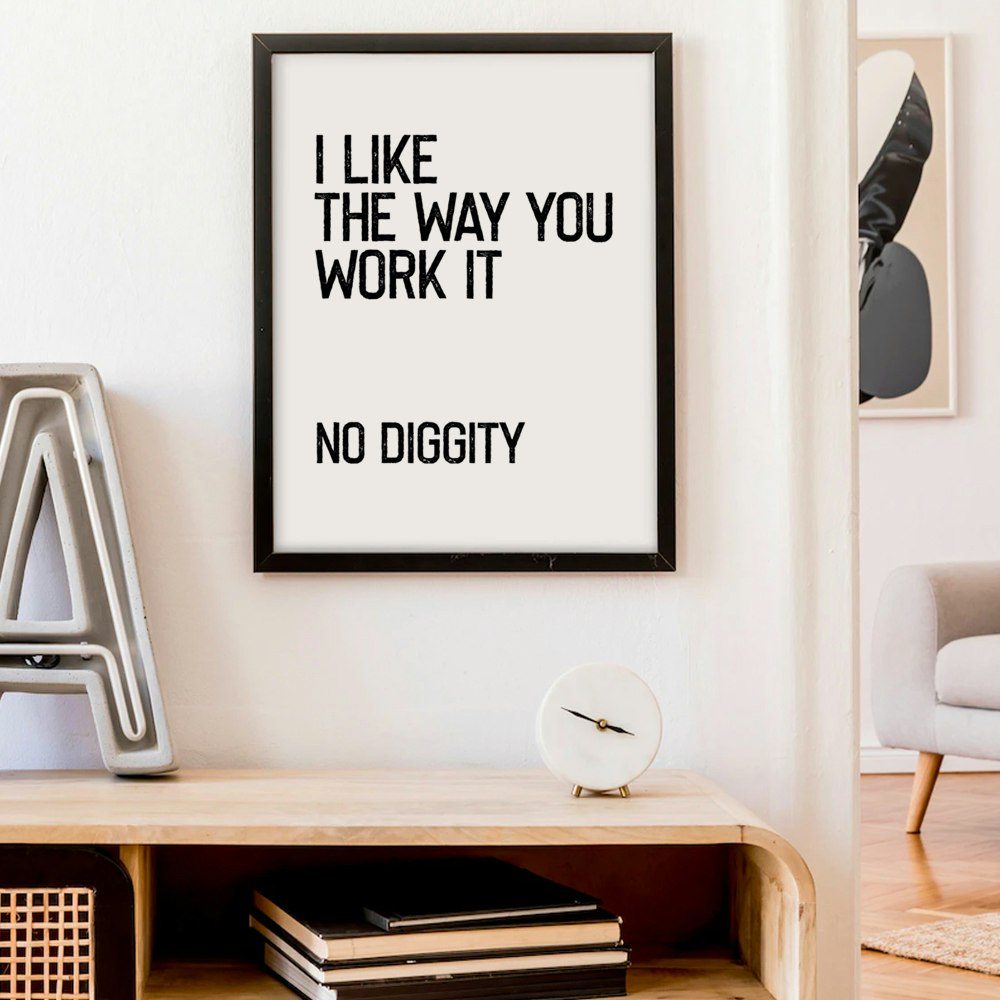 No Diggity Song Lyrics Portrait Poster Print (16 x 24) 