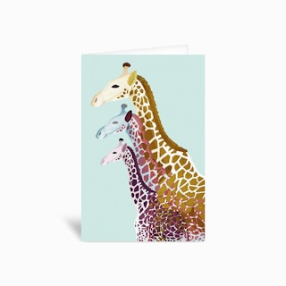 Giraffes in Mint Greetings Card
