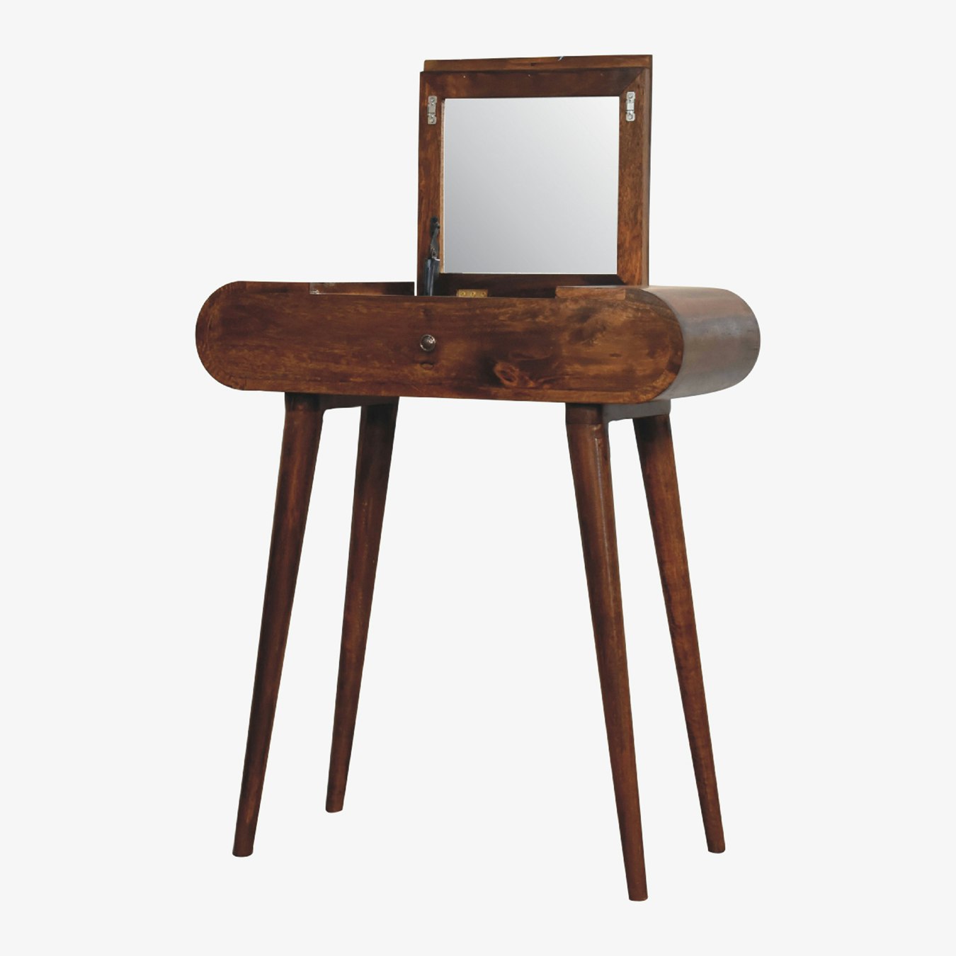 Mini Dressing Table with Foldable Mirror - Chestnut by Artisan Furniture