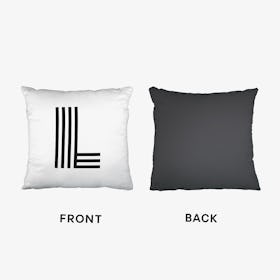 Black Letter L Cushion