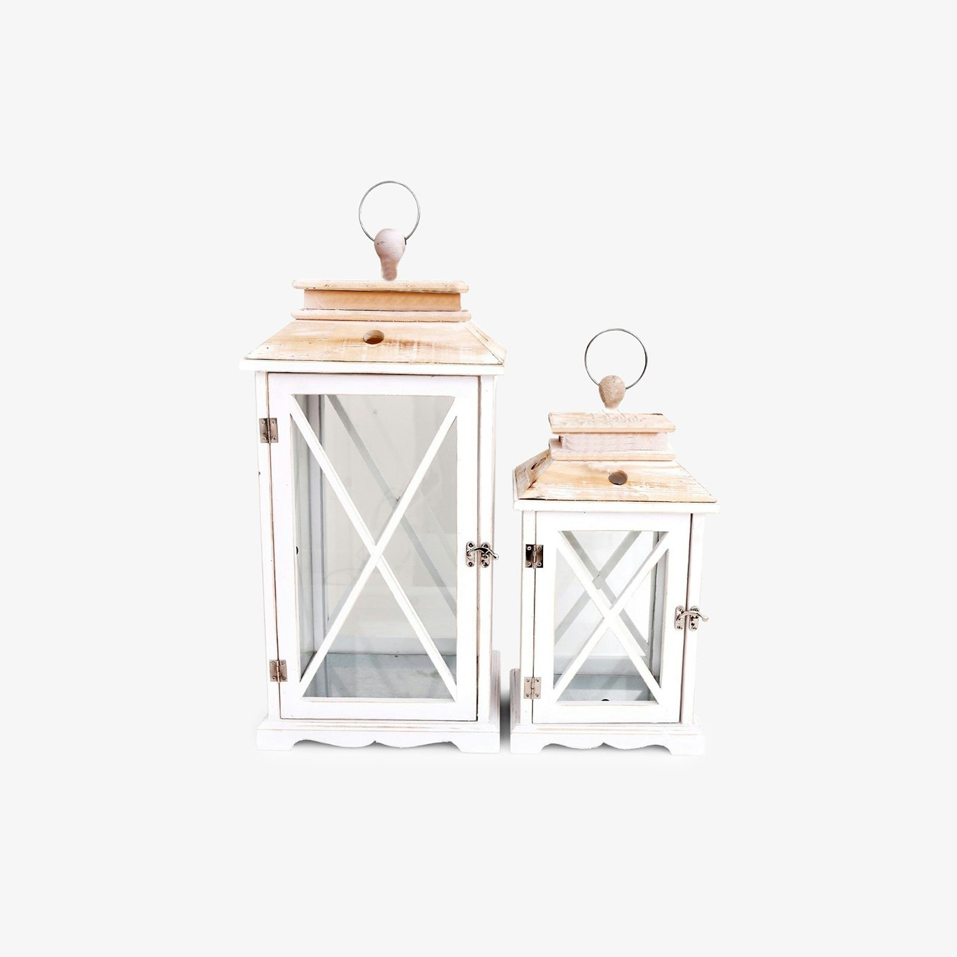 Wooden Lanterns - Set of 2 by Geko Products