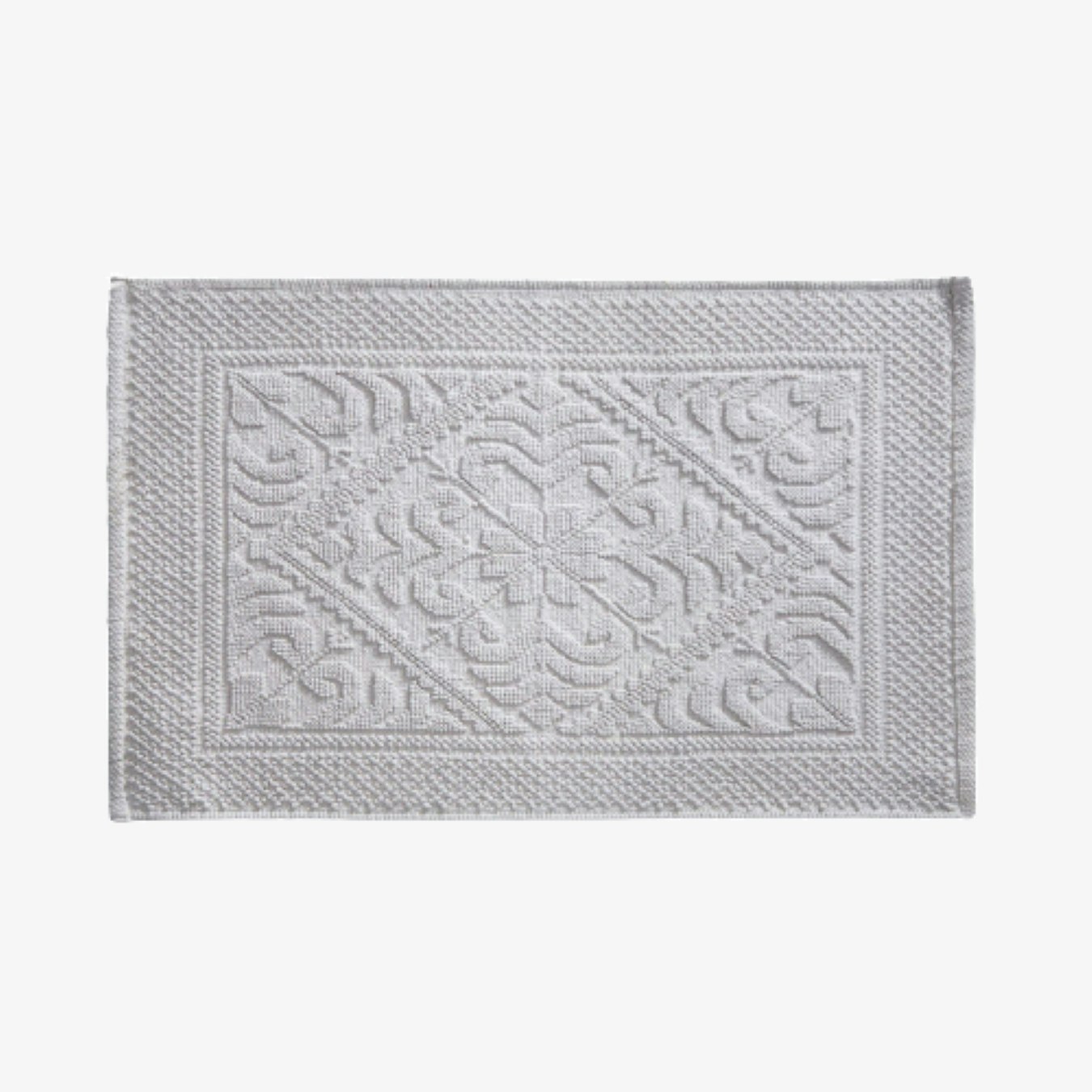 Country House Jacquard Cotton Bath Mat - Grey by Allure Bath Fashions