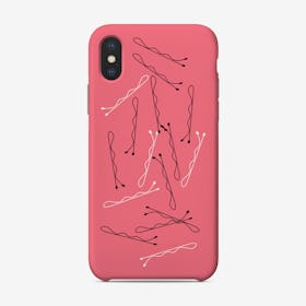 Bobby Pins Pink Phone Case