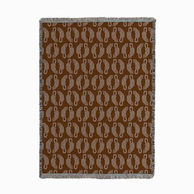 Leopard Pattern Burnt Copper Woven Throw