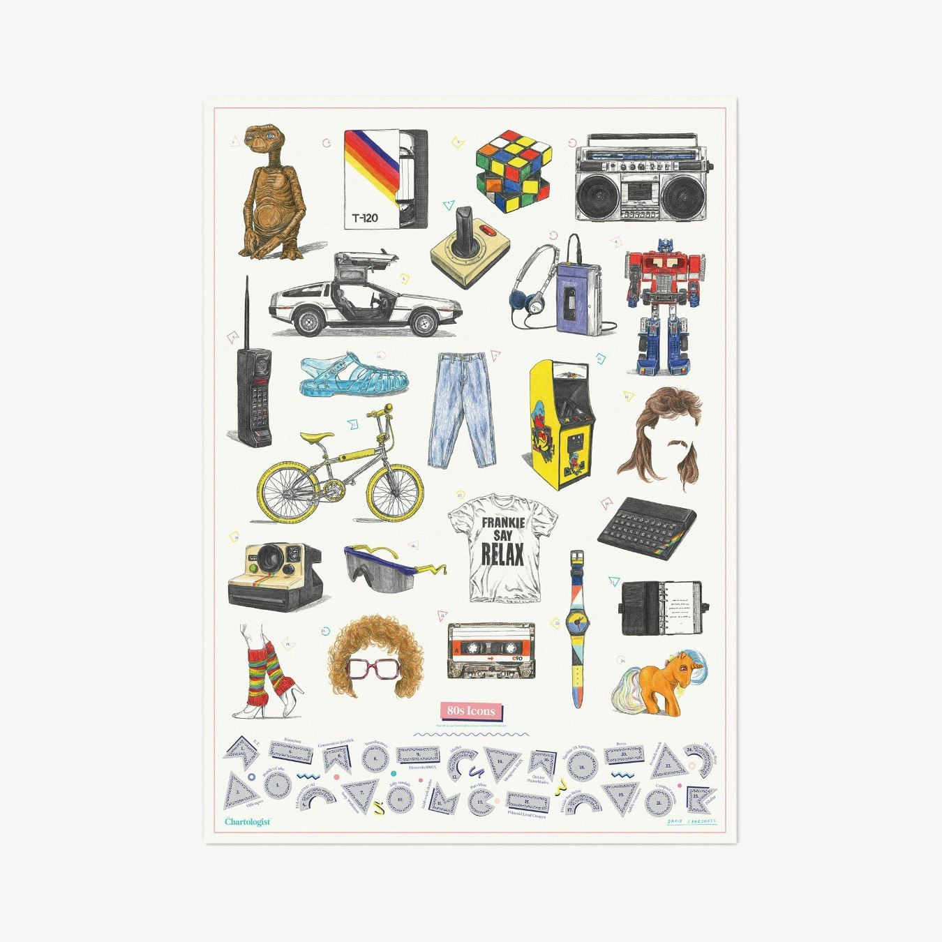 Icons of the 80s Print by SUCK UK