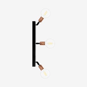 Baya Flexible Track Wall Lamp - 3L - Copper / Black