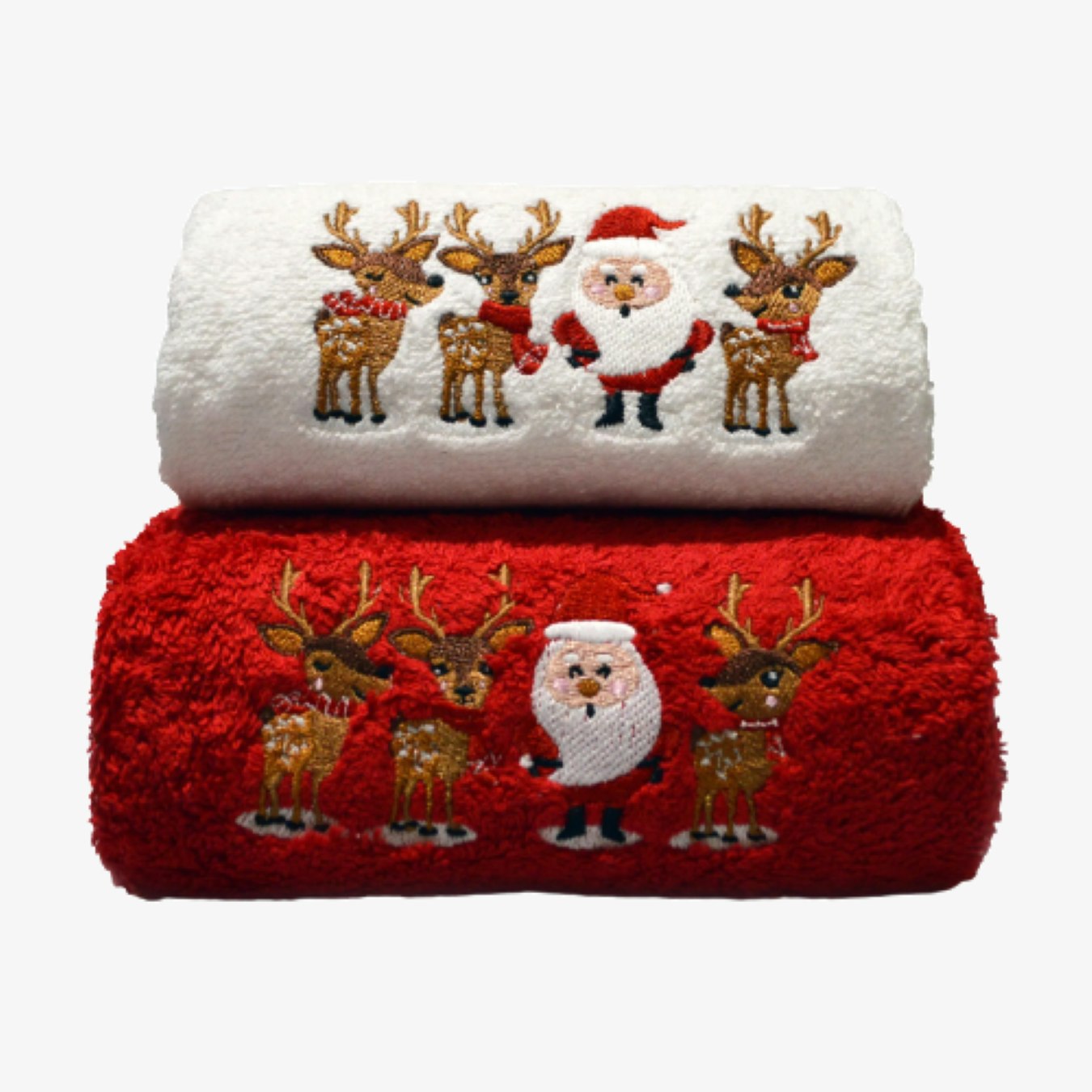 Santa Christmas Towels - 2 Pack by Allure Bath Fashions