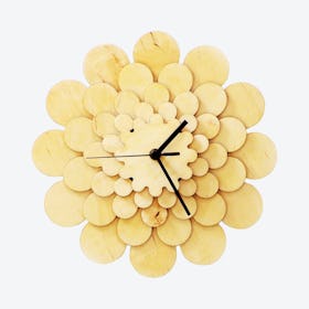 Dahlia Wall Clock - Natural
