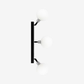 Kira XS Flexible Track Wall Lamp - 3L - Opal Matte / Nickel / Black