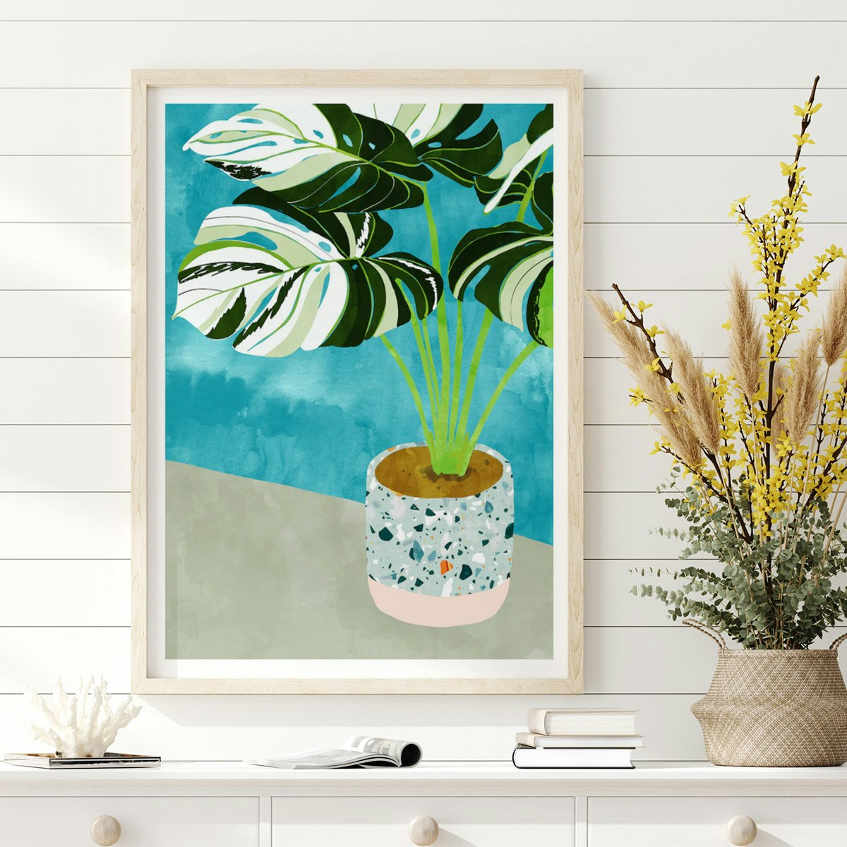 Variegated Monstera Póster