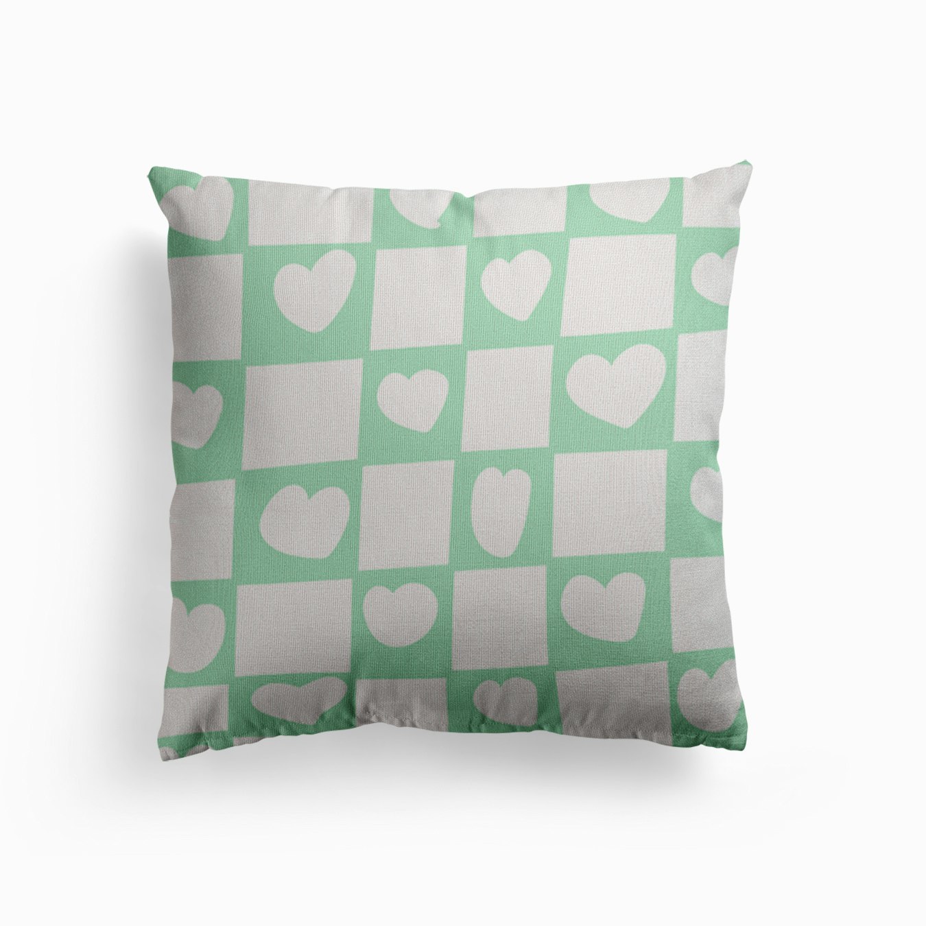 Checkers Pink Hearts Canvas Coussin