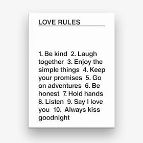 Love Rules Canvas Print