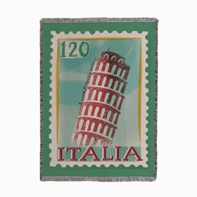 Italy Postage Stamp Woven Throw