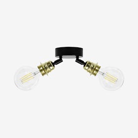 Iko Flexible Ceiling Lamp - 2L - Brass / Black