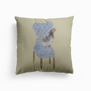 Miss Hen Chicken On A Chair Cushion