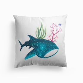 Whale Shark With Corals Cushion