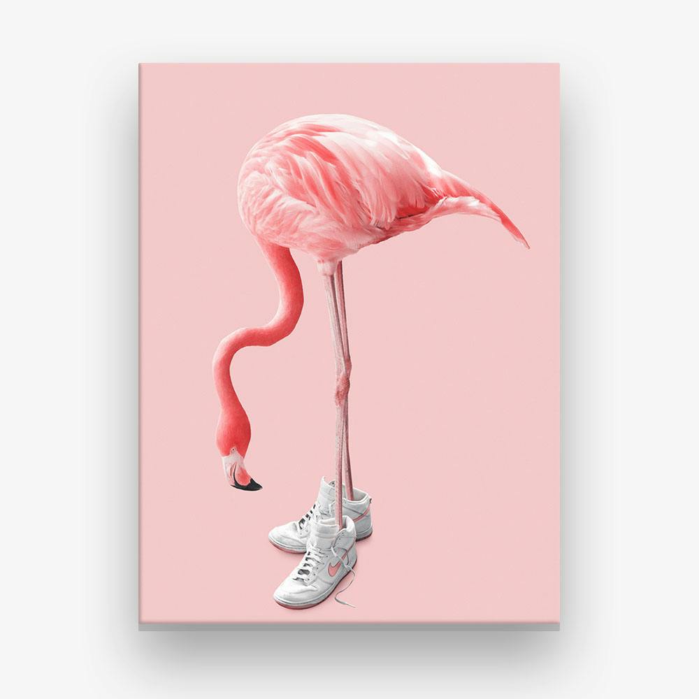 Sneaker Flamingo Art Print by Jonas 
