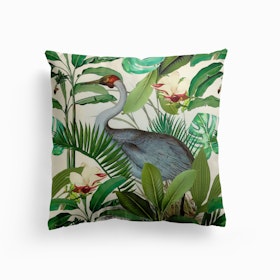 Tropical Heron Cushion