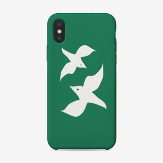 Love Birds In Green Phone Case