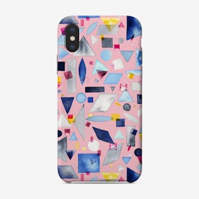 Geometric Pieces Pink Phone Case