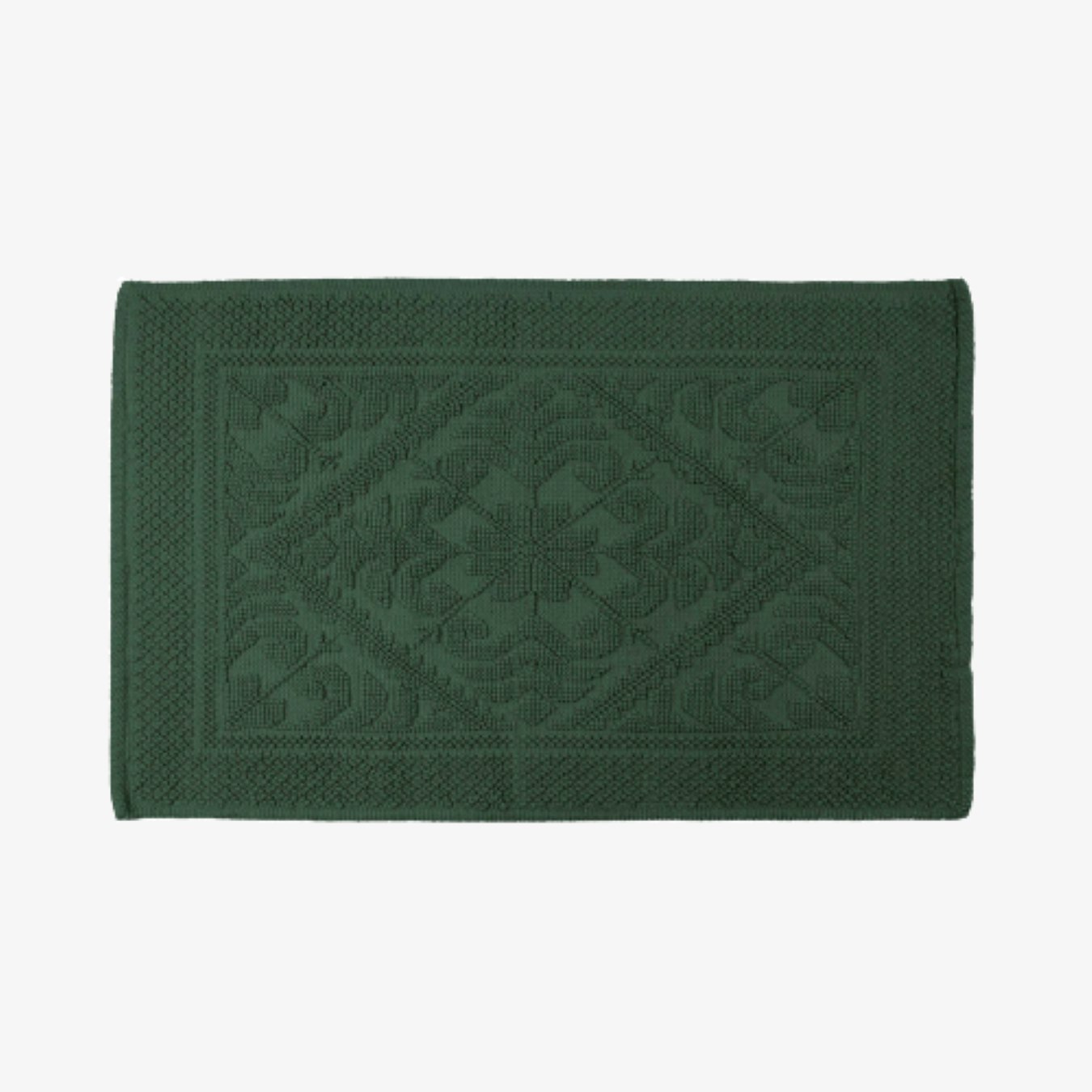Country House Jacquard Cotton Bath Mat - Dark Green by Allure Bath Fashions