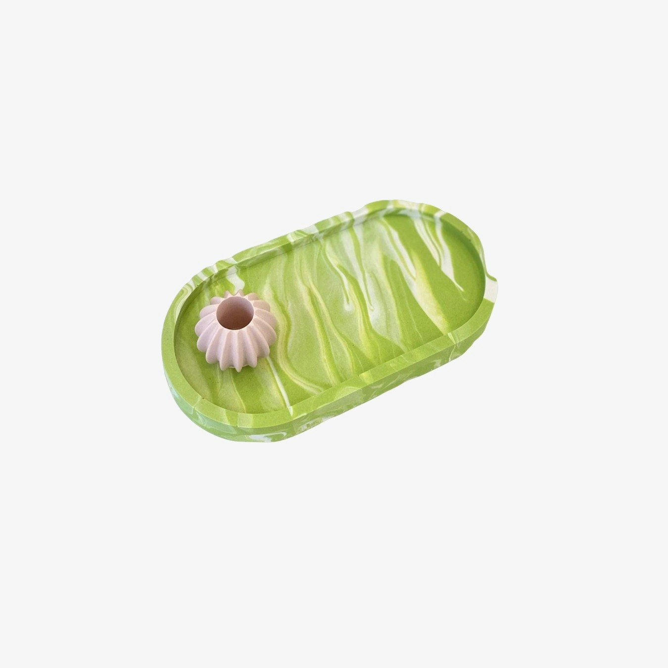 Incense Tray - Olive Marble / Pink by Happy Rooms Home Decor