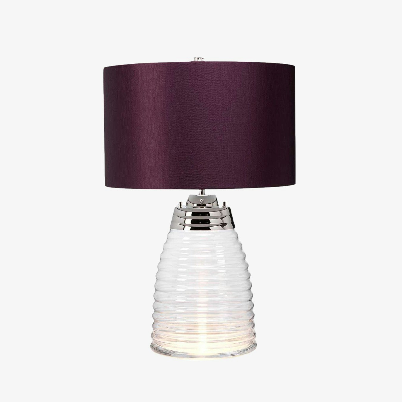 Milne Table Lamp - Aubergine - Polished Nickel by Elstead Lighting