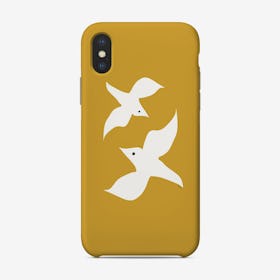 Love Birds In Mustard Phone Case