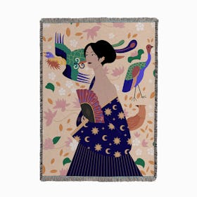 Lady With A Fan Woven Throw