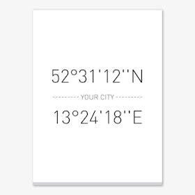 Your City Coordinates Personalised Canvas Print