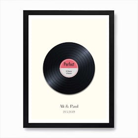 Personalised Record Song Custom Wedding Gift Art Print