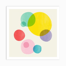 Rainbow Bubbles Iii Square Art Print
