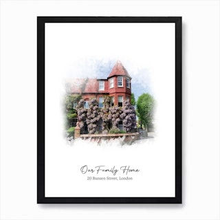 Personalised Watercolour House Portrait, New Home Print Gift Art Print