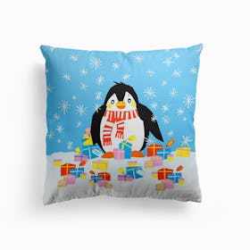 Christmas Penguin Cushion