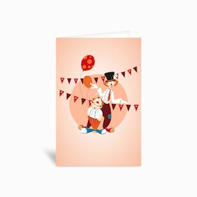 Circus Clowns Greetings Card