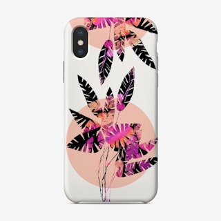 Pink Plants On Coral Phone Case