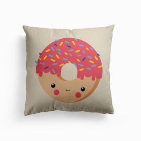 Nursery Kawaii Donut Canvas Cushion