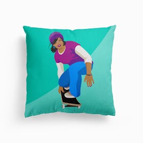 Skater Girl Canvas Cushion