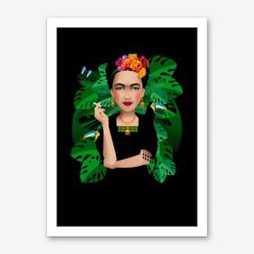 Frida Kahlo Black Art Print