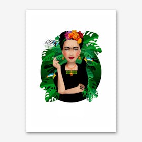 Frida Kahlo White Art Print