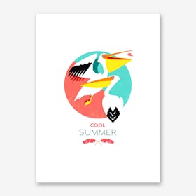 Summer Pelicans Art Print