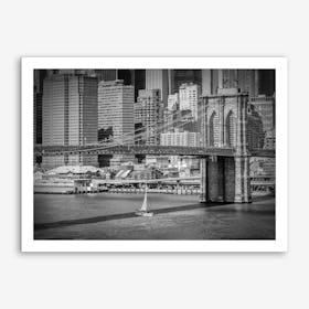 New York City Brooklyn Bridge & East River Art Print