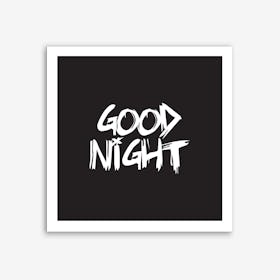 Good Night Square (Black) Art Print